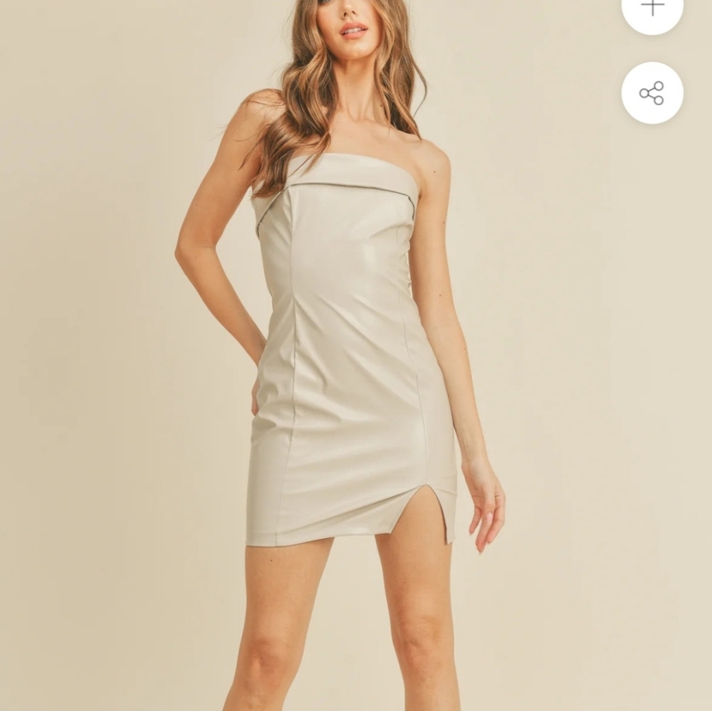 MABLE WOMEN'S LISAH BOSYCON FAUX LEATHER TUBE DRESS SIZE MEDIUM